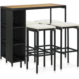 vidaXL Gartenbar Set 5-tlg. Schwarz