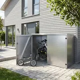 reinkedesign Fahrradgarage für 2–3 Fahrräder oder E-Bikes | Pultdach | Edelstahl | Made in Germany