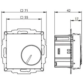 EBERLE UTE 1770-Anthrazit-55 Raumthermostat 5-30C AC230V