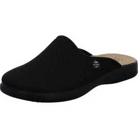 FLY FLOT Hausschuh Textil Gemütlich Puschen Uni schwarz flach Hausschuh - 39 EU