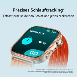 Huawei Watch Fit 5 Pro BT 44 mm Titangehäuse Weiß Nylonarmband Orange