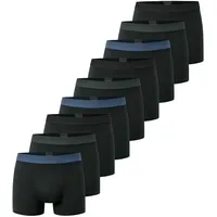SCHIESSER Retro Boxershorts unifarben schwarz S 9er Pack