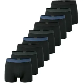 SCHIESSER Retro Boxershorts unifarben schwarz S 9er Pack
