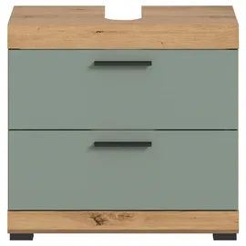 xonox.home Waschbeckenunterschrank 2 Schubladen 60 x 56 cm Salbeigrün
