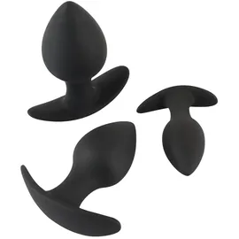 Black Velvets 3-teiliges Analplug-Set, schwarz