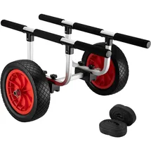 Wiltec Verstellbarer Alu Kanuwagen bis 90 kg, Transportwagen für Boote, Kanus und Kajaks, Sup-trolley mit Polstern, ⌀31 cm Pu-räder - Gurtbändern, Sup-wagen mit Verstellbarer Auflagebreite