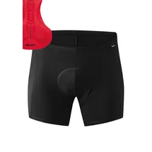 Maier Sports Gonso Sitivo U M, Herren Fahrradunterhose, Passt unter alle Rad-Shorts, Tights mit Sitivo Red Sitzpolster mit Poron-Elementen, Enganliegende Passform, Schwarz/Rot, Gr. S