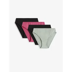 bonprix Slip mit Bio-Baumwolle (4er Pack), schwarz, 36/38 (S), mit Baumwolle