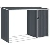 vidaXL Garten Brennholzlager Anthrazit 245x98x159 cm Verzinkter Stahl