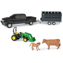 John Deere Tiertransporter-Set mit Traktor