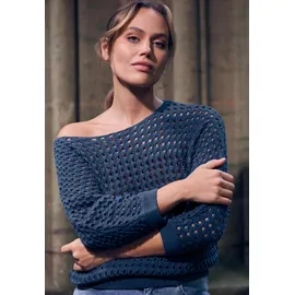 Zero Pullover mit Lochmuster Ensign blue | Gr.: 38