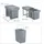 Relaxdays Einbaumülleimer 2-fach 20 l Grau