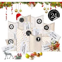 LuxusKollektion Adventskalender zum Befüllen Kraftpapier Weihnachten DIY 24STK