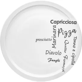 VAN WELL Italia Pizzateller 30 cm grau/weiß 6er Set