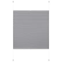 Deco Company Plissee zum Klemmen, Blickdichtes Faltrollo, Alle Montage-Teile inklusive, EASYFIX Plissee verspannt mit Zwei Bedienschienen, Grau, 80 x 220 cm (BxH)