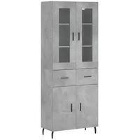 VidaXL Highboard Betongrau 69,5x34x180 cm Holzwerkstoff