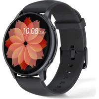 Smartwatch fur Damen 1,3 Zoll Touchscree IP68 Wasserdichter Schrittzähler mit Herzfrequenz WhatsApp SpO2 Schlafmonitor für iOS und Android - Schwarz