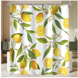 lerores Duschvorhang Zitrone Blatt 180 x 200 cm wasserabweisend
