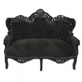 Casa Padrino Couch Barock 2-Sitzer Schwarz