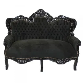 Casa Padrino Couch Barock 2-Sitzer Schwarz