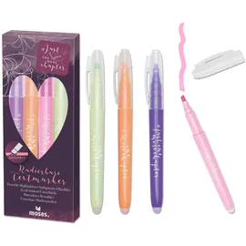 Moses Just One More Chapter Radierbare Textmarker 4 St. Rosa/Mint/Flieder/Apricot