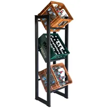 Quick Star Getränkekistenregal 39 x 30 x 140 cm Schwarz