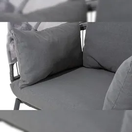 LECO Clara Sessel mit Fußhocker 102 x 92 x 152 cm Grau