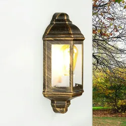 Licht-Erlebnisse Wandlampe Vintage LIVORNO Landhaus Design in Kupfer Antik E27 IP44 elegante Außen Wandleuchte Haus Garten, 2285red-black
