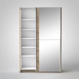 Pol-Power Schwebetürenschrank Fast 125 x 195 x 38 cm Eiche