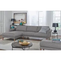 Creation BY ROLF BENZ Ecksofa CR.450, Designecksofa, Polsterecke, L-Form, 282/178 cm (B/T), abgerundete Armlehne Schnecke, modern Landhaus, Leder oder Chenille grau|schwarz