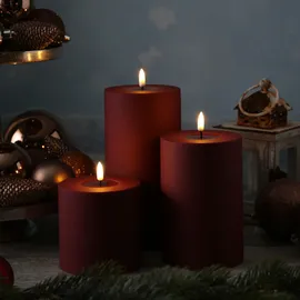 Deluxe Homeart MIA LED Stumpenkerze 15 cm rot