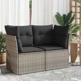 Festnight Gartensofa mit Stauraum Rattan Sofa Balkon Sofa 2 Sitzer Lounge Sofa Outdoor 110 cm Rattansofa 2er Balkon Lounge Klein Couch Gartenmöbel Gartenlounge Polyrattan Balkonmöbel