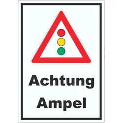 Aufkleber Achtung Ampel A4 (210x297mm)