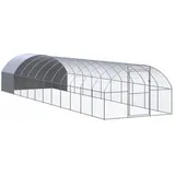 Yolola Outdoor Hühnerstall XXL 3x12x2 m Outdoor Hühnerkäfig Verzinkter Stahl Geflügelstall Hühnerhaus Vogelkäfig Hühnergehege Kaninchenkäfig Kleintierstall Freigehege für Huhn Henne Ente Gans