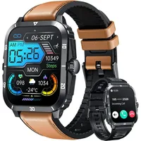 Herren Smartwatch Armbanduhr Fitnessuhr Sportuhr Wasserdicht: 2,0" Touchscreen mit Blutdruckmessung Schrittzähler Sport Fitness Tracker  Android IOS
