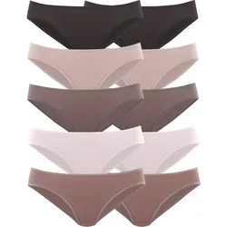 Bikinislip PETITE FLEUR, Damen, Gr. 32/34, beige (natur), Single Jersey, Obermaterial: 95% Baumwolle, 5% Elasthan, unifarben, körpernah, Unterhosen, aus elastischer Baumwolle