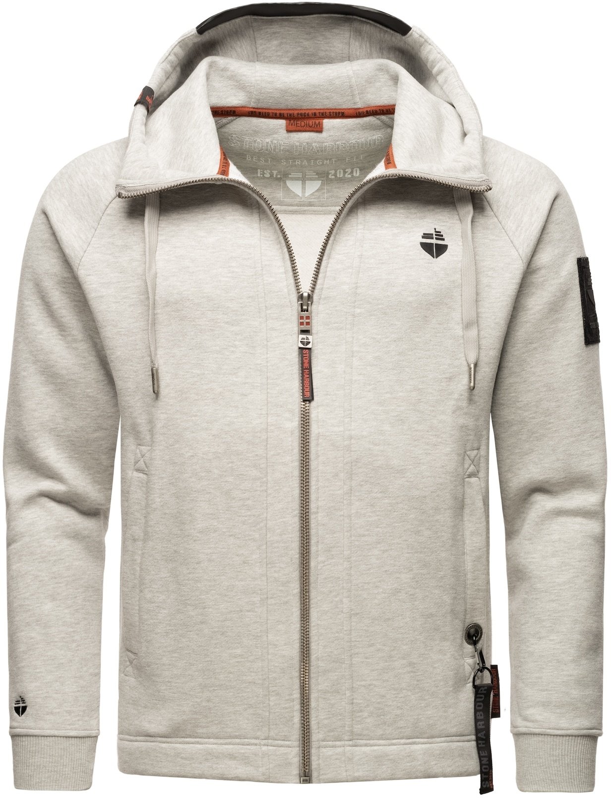 STONE HARBOUR Herren Kapuzensweatjacke sportliche Sweatjacke mit Logoprint und Kapuze Finn Luca