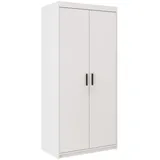 AX Living Kleiderschrank, Weiß, Kunststoff, Teilmassiv,Kiefer, Rechteckig, 89.8x190.6x53 cm, Hergestellt in Europa, FSC Mix, Reach, Schlafzimmer, Kleiderschränke, Drehtürenschränke