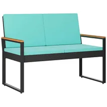 vidaXL Gartenbank 107 x 61 x 80 cm Schwarz/Türkis
