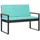 vidaXL Gartenbank 107 x 61 x 80 cm Schwarz/Türkis