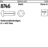 Industrial Quality Supplies ISO 8746 Form A Halbrundkerbnägel Stahl