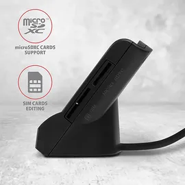 AXAGON CRE-SM2 USB 2.0, 1,3 m, Schwarz, 91 g