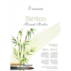 Hahnemühle Zeichenblock Bamboo Mixed Media Universalblock 24x32cm 265g/m2, zu 90% aus Bambusfasern weiß