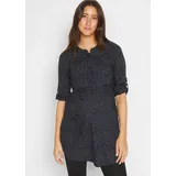 bonprix Umstandskleid BONPRIX, Damen, Gr. 38, N-Gr, blau (dunkelblau, weiß gepunktet), Obermaterial: 100% Viskose, loose fit, Kleider, aus Viskose, Loose Fit, mit Knopfleiste, mit abnehmbarem Bindeband