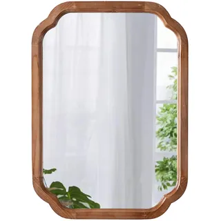 Sintosin Vintage Spiegel Holzrahmen 40 x 60 cm, Rustikaler Dekorative Wandspiegel, Spiegel Rechteckig für Wohnzimmer, Schlafzimmer, Badezimmer, Flur, Horizontal oder Vertikal (Braun)