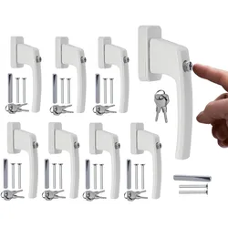 Abschließbare Fenstergriffe ergonomisch Aluminium 8 Stück