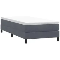 VidaXL Boxspringbett ohne Matratze Dunkelgrau 90x220 cm Samt