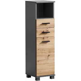 Schildmeyer Palermo Highboard 30,3 x 110,5 x 32,6 cm Anthrazit/Artisan Eiche Dekor