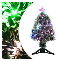 vidaXL Weihnachtsbaum mit Beleuchtung Grün und Weiß 64 cm