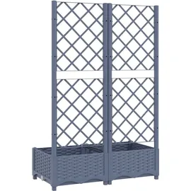 vidaXL Pflanzkübel mit Spalier 80 x 40 x 121,5 cm Blaugrau
